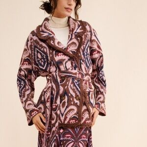 Farm Rio Pineapple Ikat Knit Blazer